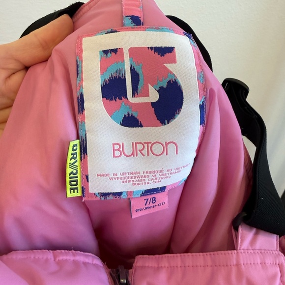 Burton Kids Light Pink Overalls Size 7/8 Ski Winter Resortwear Snow Outdoors - Picture 8 of 10